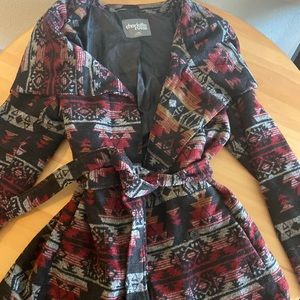 Western print peacoat